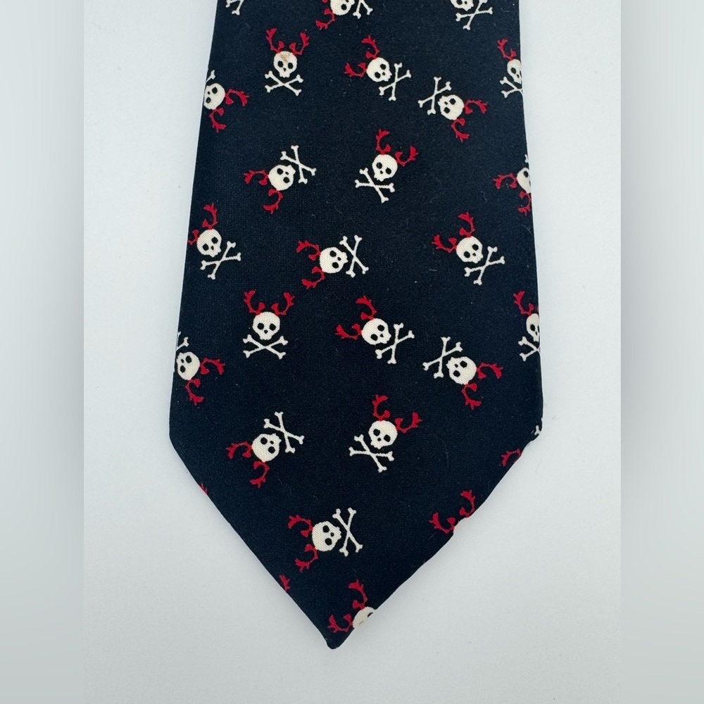 Baby Gap clip on neck tie fun skeleton pattern black formal dressy